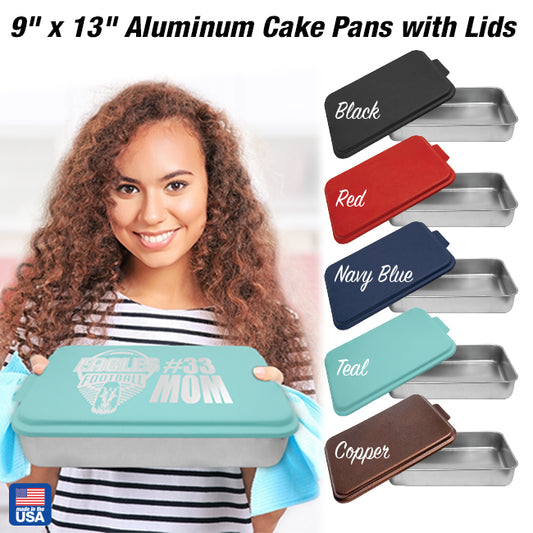 Aluminum Cake Pan with Lid - "Made with Love"